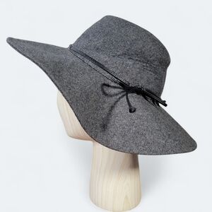Gray Wool Blend Wide Brim Hat Women's Size OS